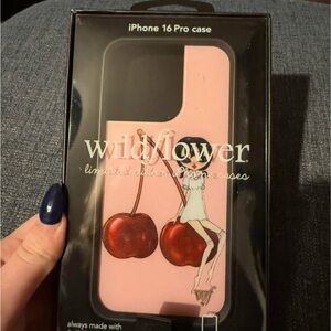 Wildflowers Cindy Kimberly Cherry Design iPhone 16 Pro Case - Pink